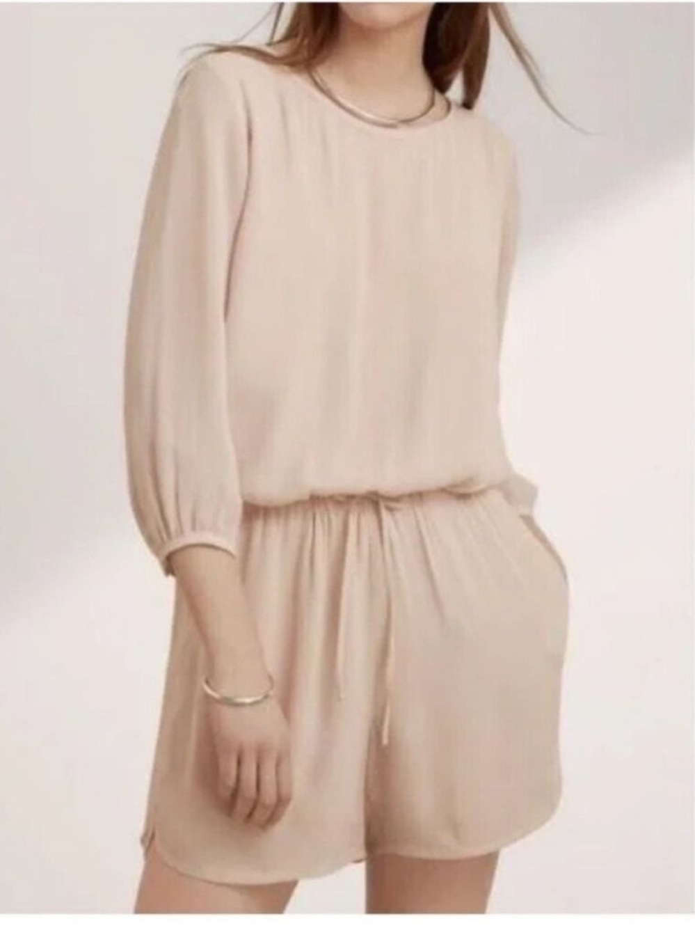 Azitzia Babaton Keagan Crepe Romper w/ Tie
Waist Small